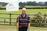 Peters ball after hitting the flag from his tee shot